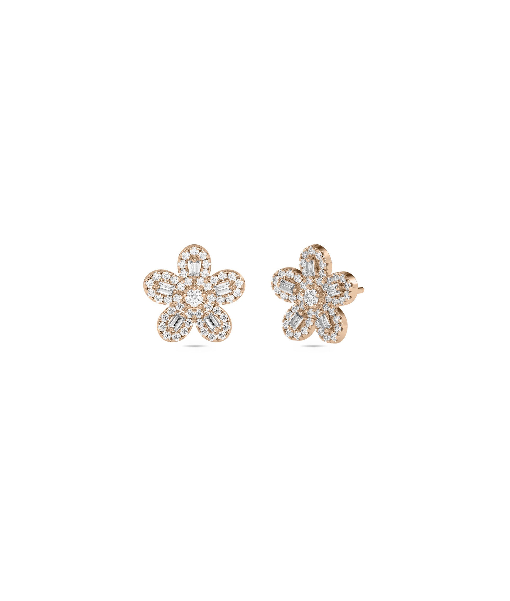 Diamond Flower Stud Earring | Diamond Earrings For Everyday