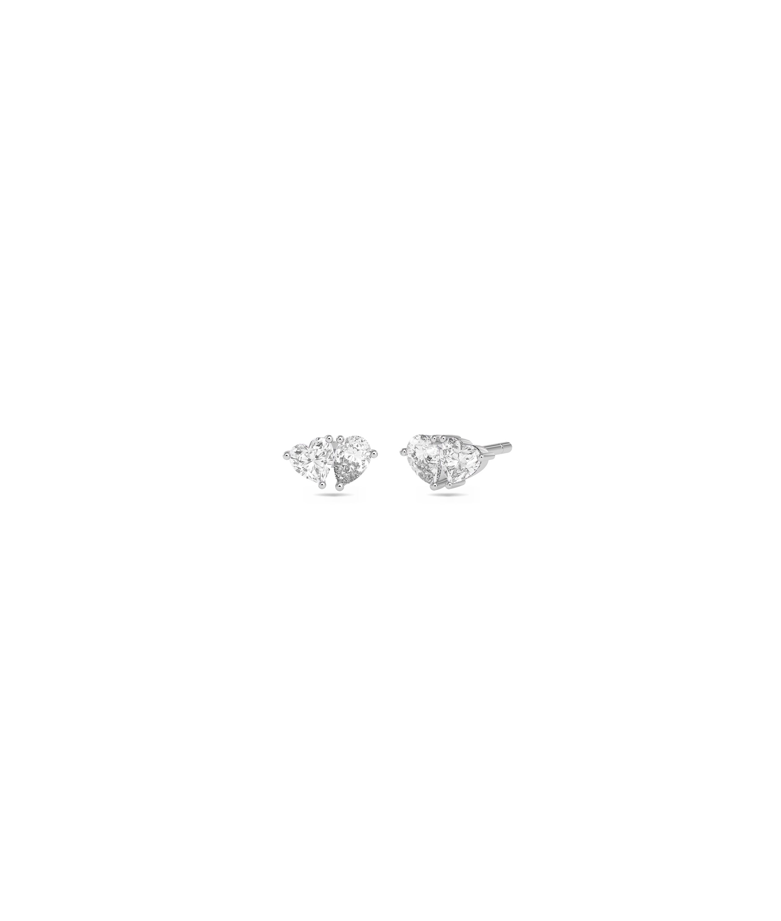 2 Stone Diamond Solitaire Stud Earring | Shop Diamond Earrings Online