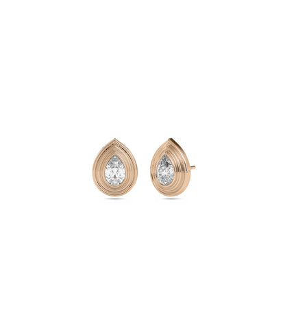 Diamond Solitaire Stud Earrings with Step Down | Diamond Earrings