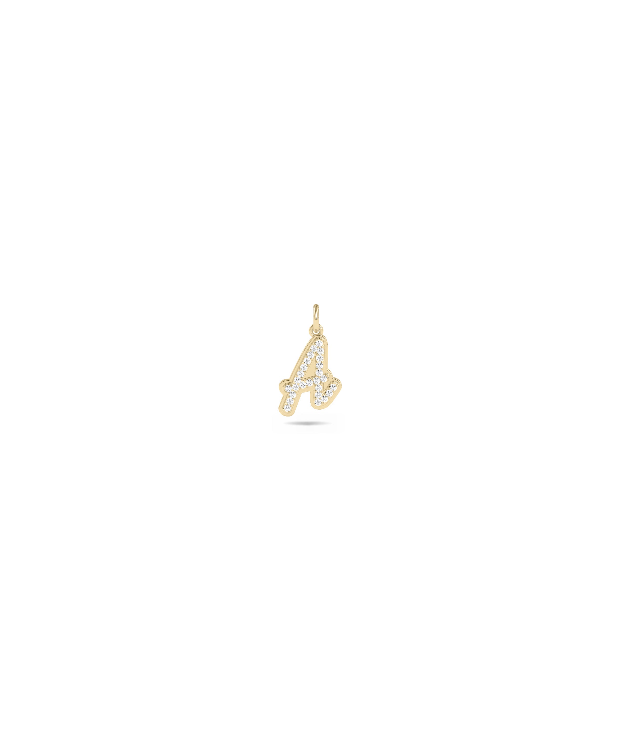 Custom Embossed Diamond Initial Charm - Everyday Jewelry