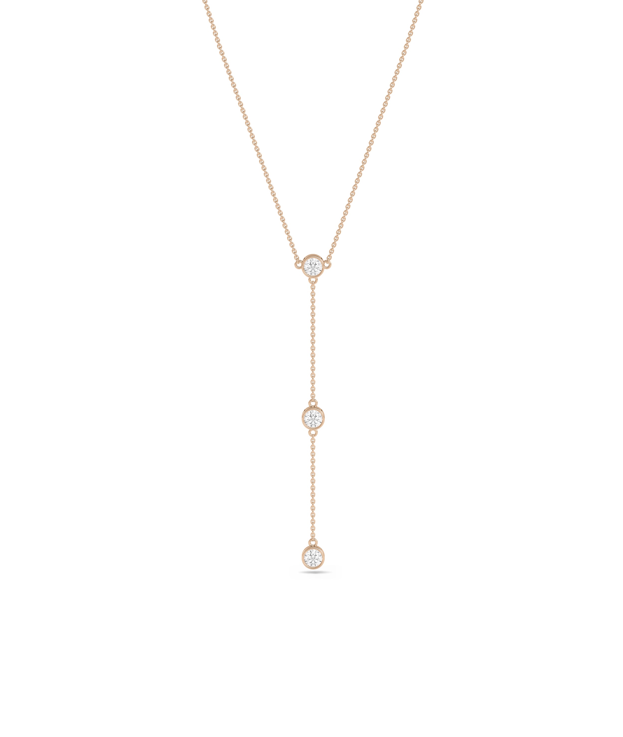 3 Diamond Solitaire Dangle Necklace | Shop Diamond Necklaces For Women