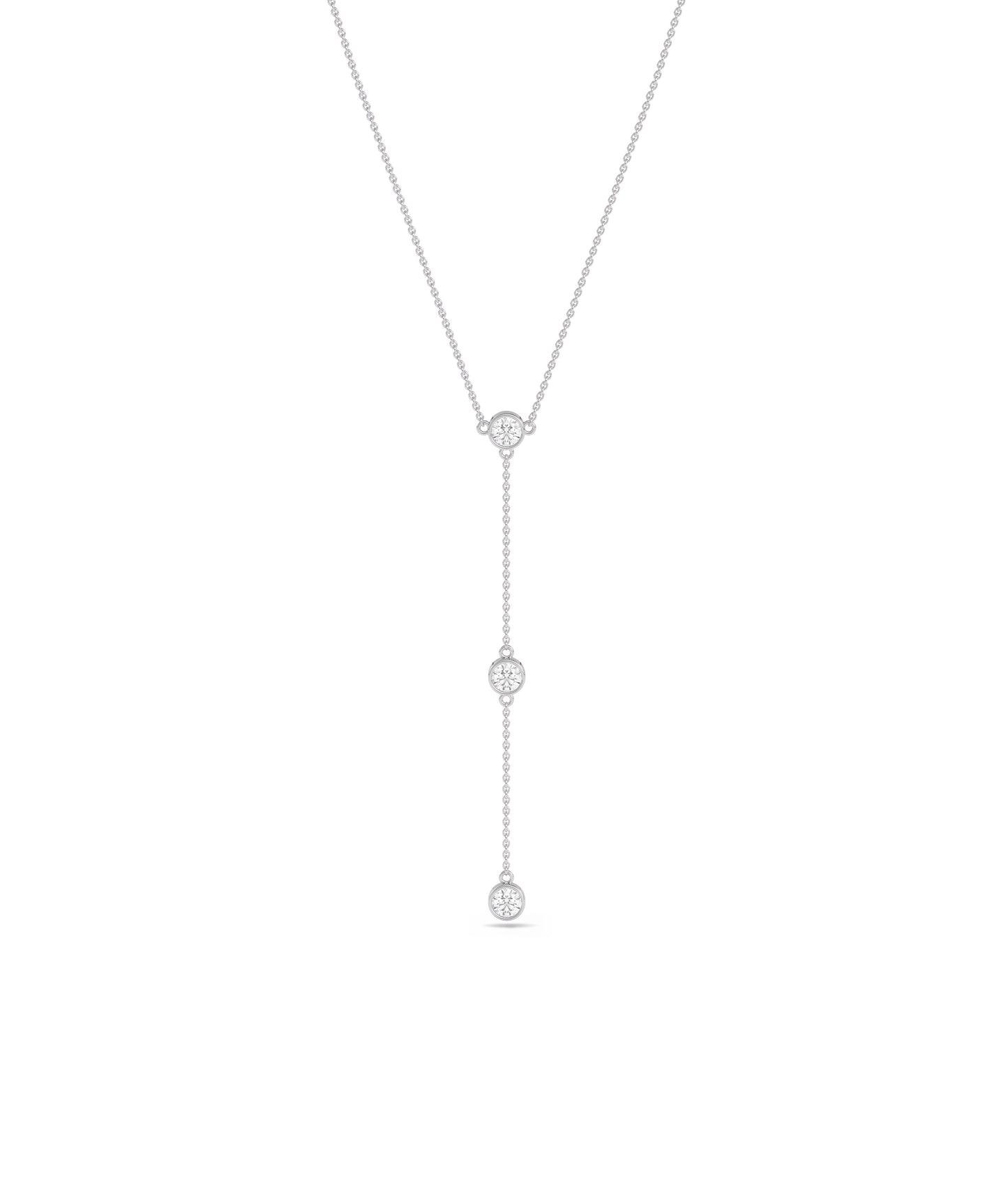 3 Diamond Solitaire Dangle Necklace | Shop Diamond Necklaces For Women