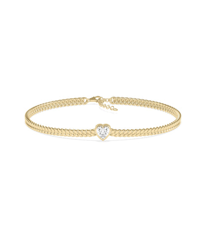 Solitaire Curb Link Bracelet- diamond bangle bracelet