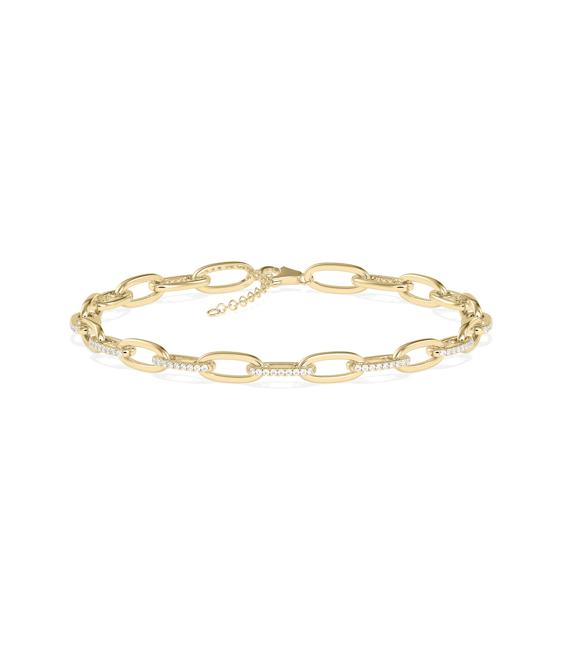 Diamond Paper Clip Bracelet | Elegant Gold Bracelet