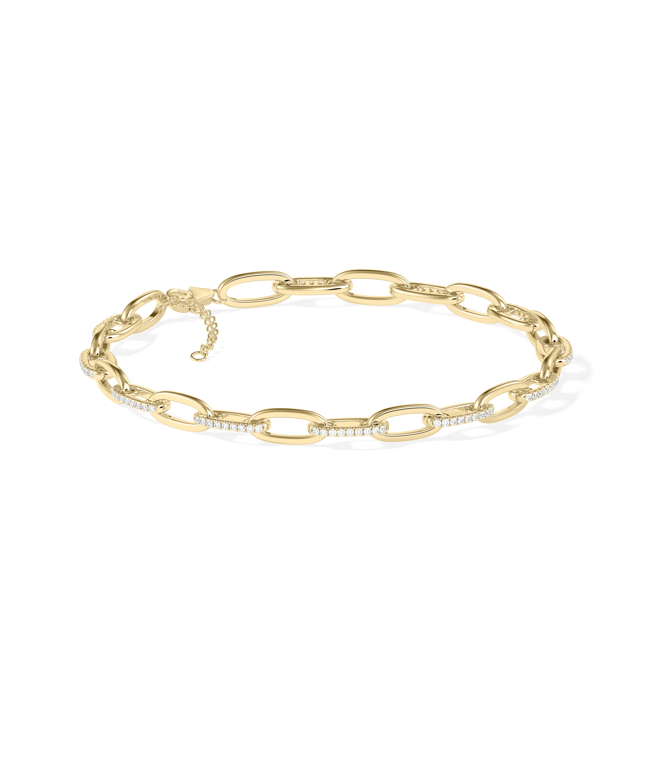 Diamond Paper Clip Bracelet | Gold Bracelet