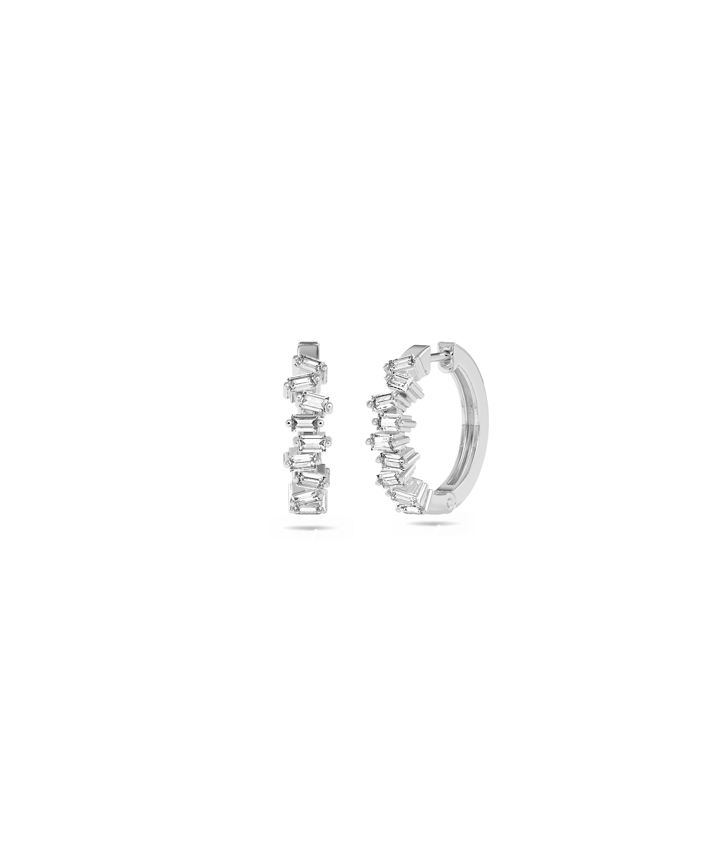 Diamond Baguettte Hoop Earring | Diamond Earrings For Women