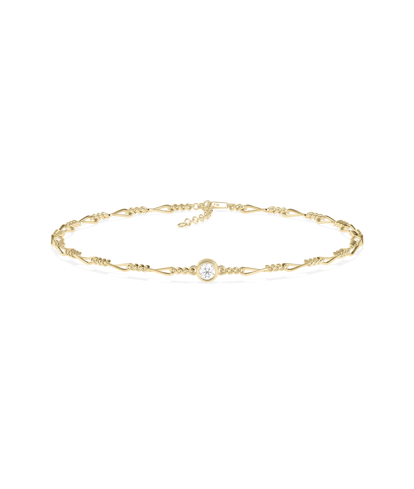 Diamond Solitaire Twist Chain Bracelet | Diamond Bracelet