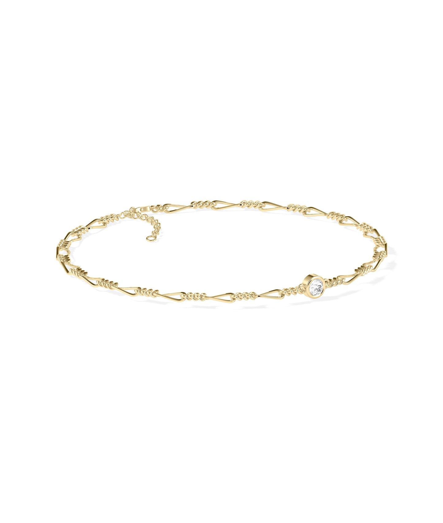 Diamond Solitaire Twist Chain Bracelet | Diamond Bracelet