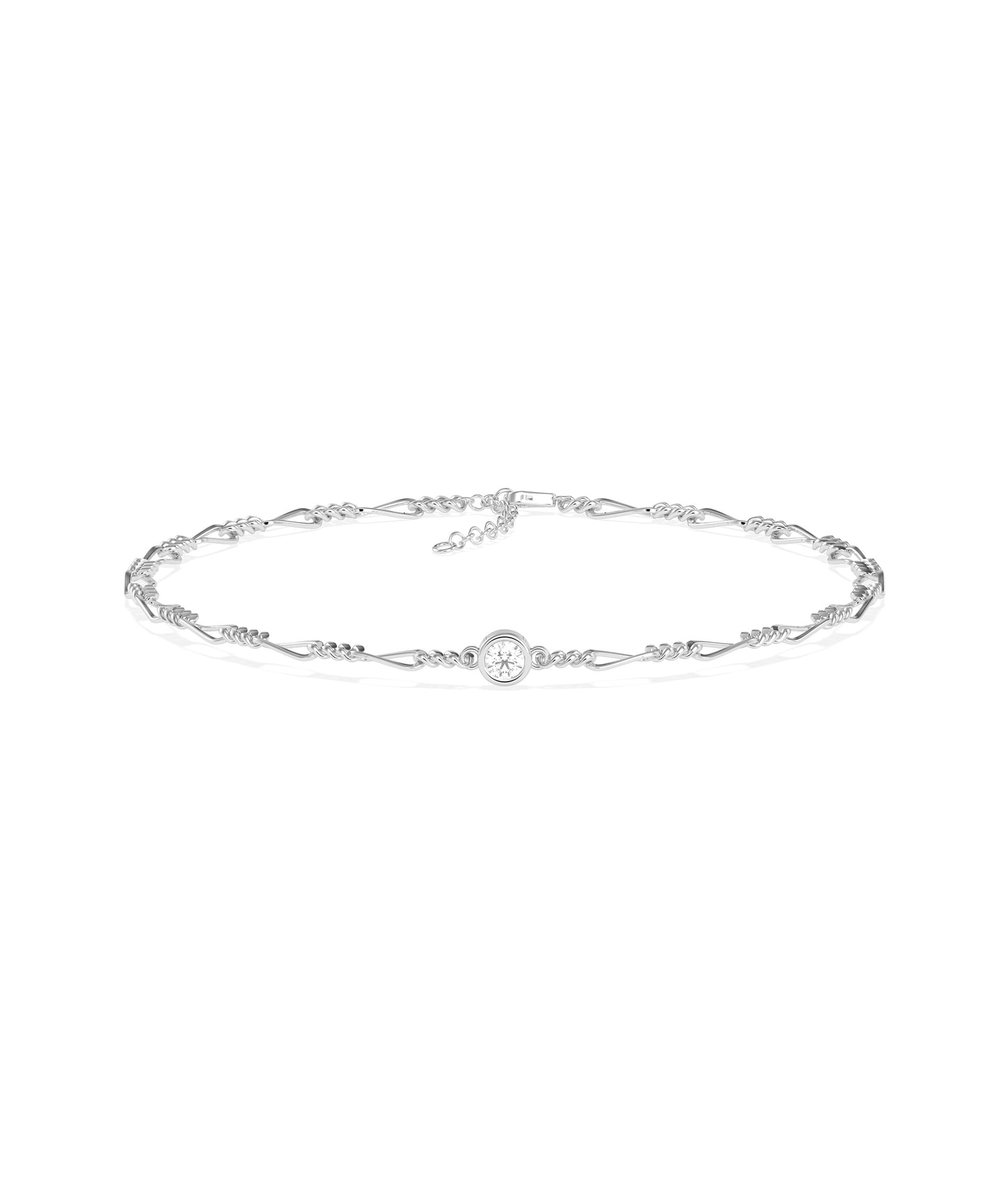 Diamond Solitaire Twist Chain Bracelet | Diamond Bracelet