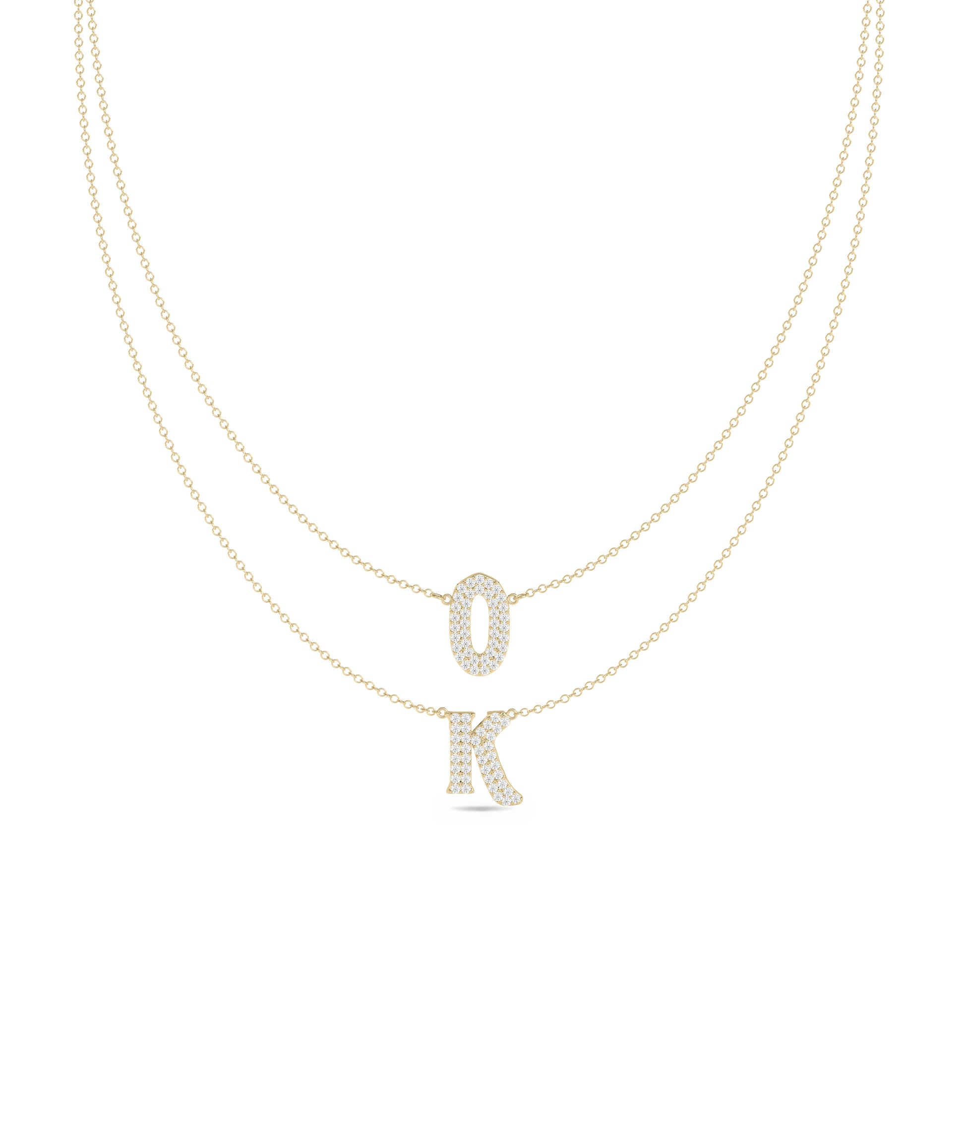 Custom Diamond Pave Initial Necklace - Everyday Jewelry