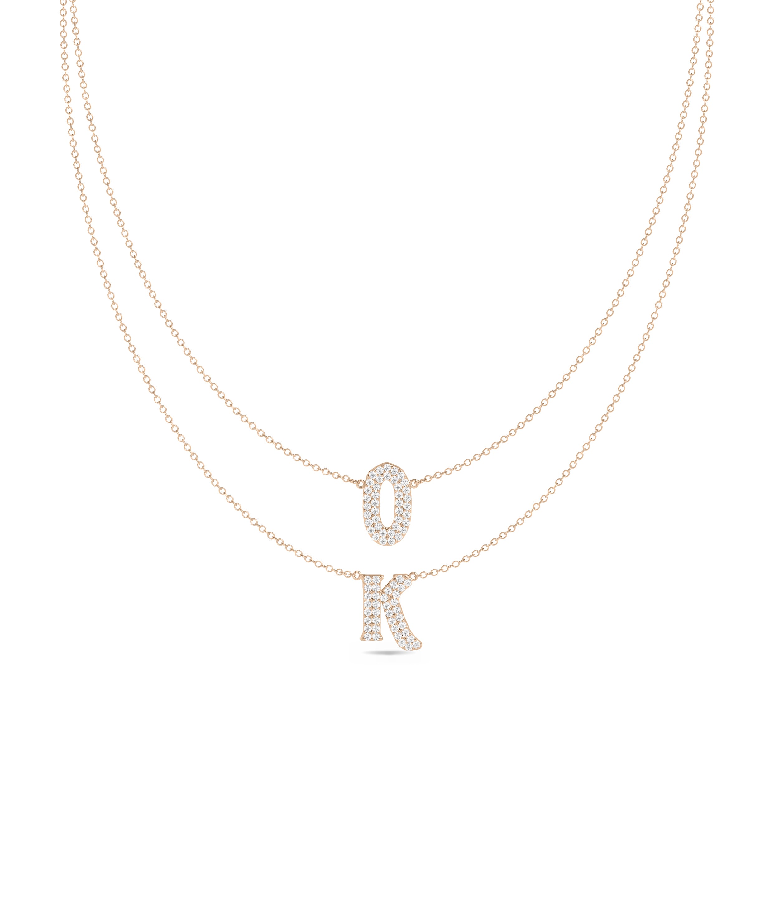 Custom Diamond Pave Initial Necklace - Everyday Jewelry