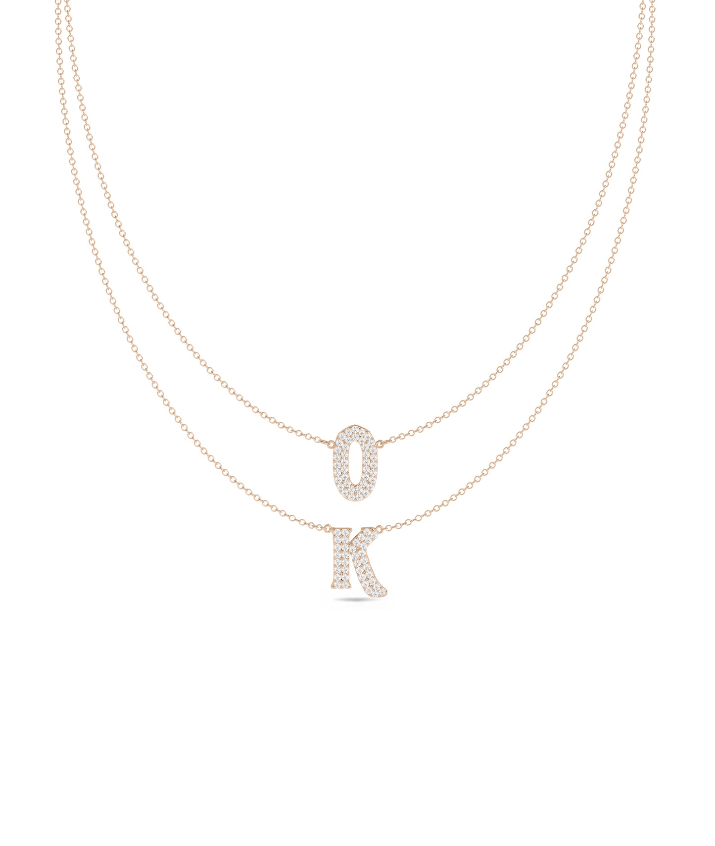 Custom Diamond Pave Initial Necklace - Everyday Jewelry