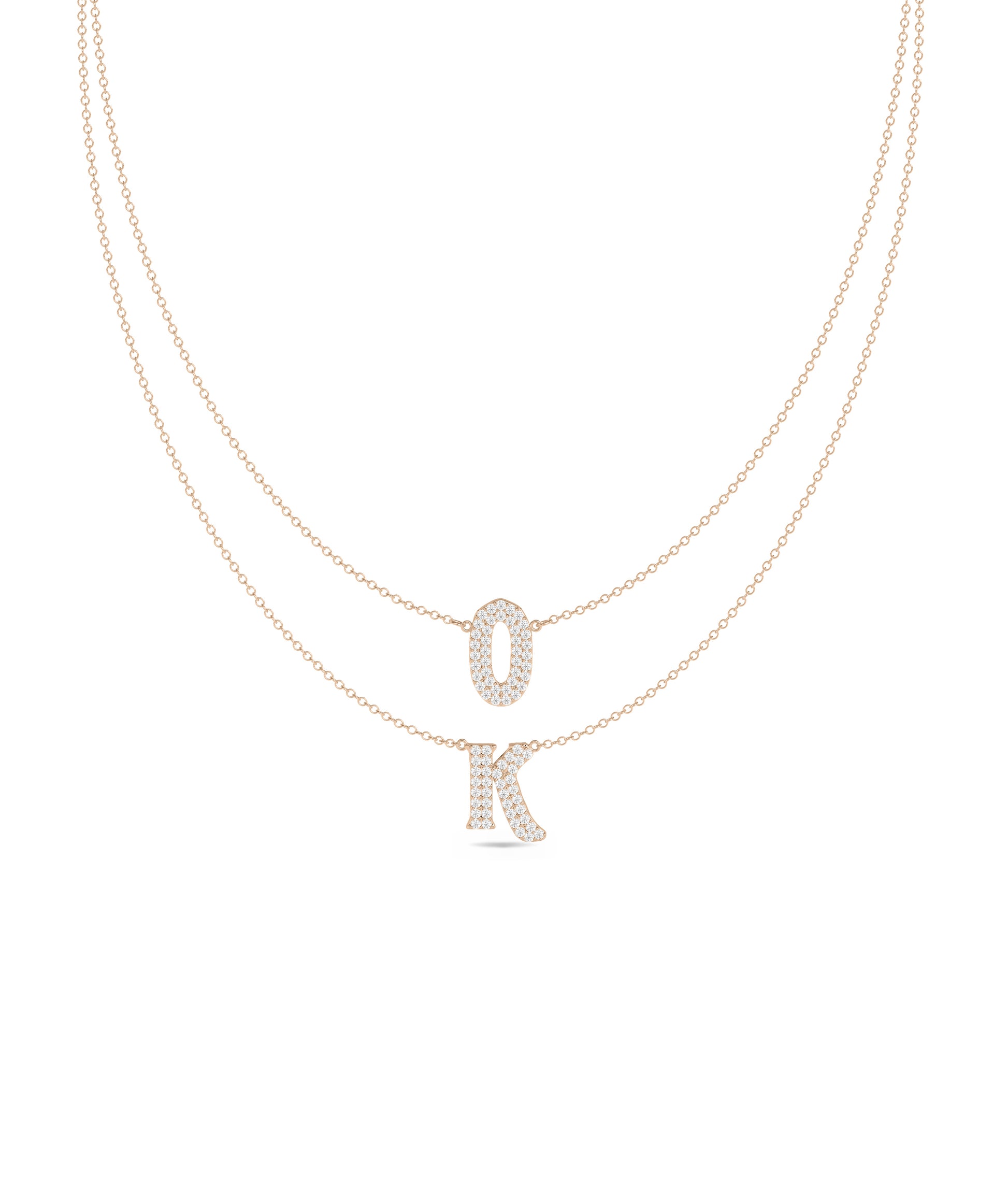 Custom Diamond Pave Initial Necklace - Everyday Jewelry