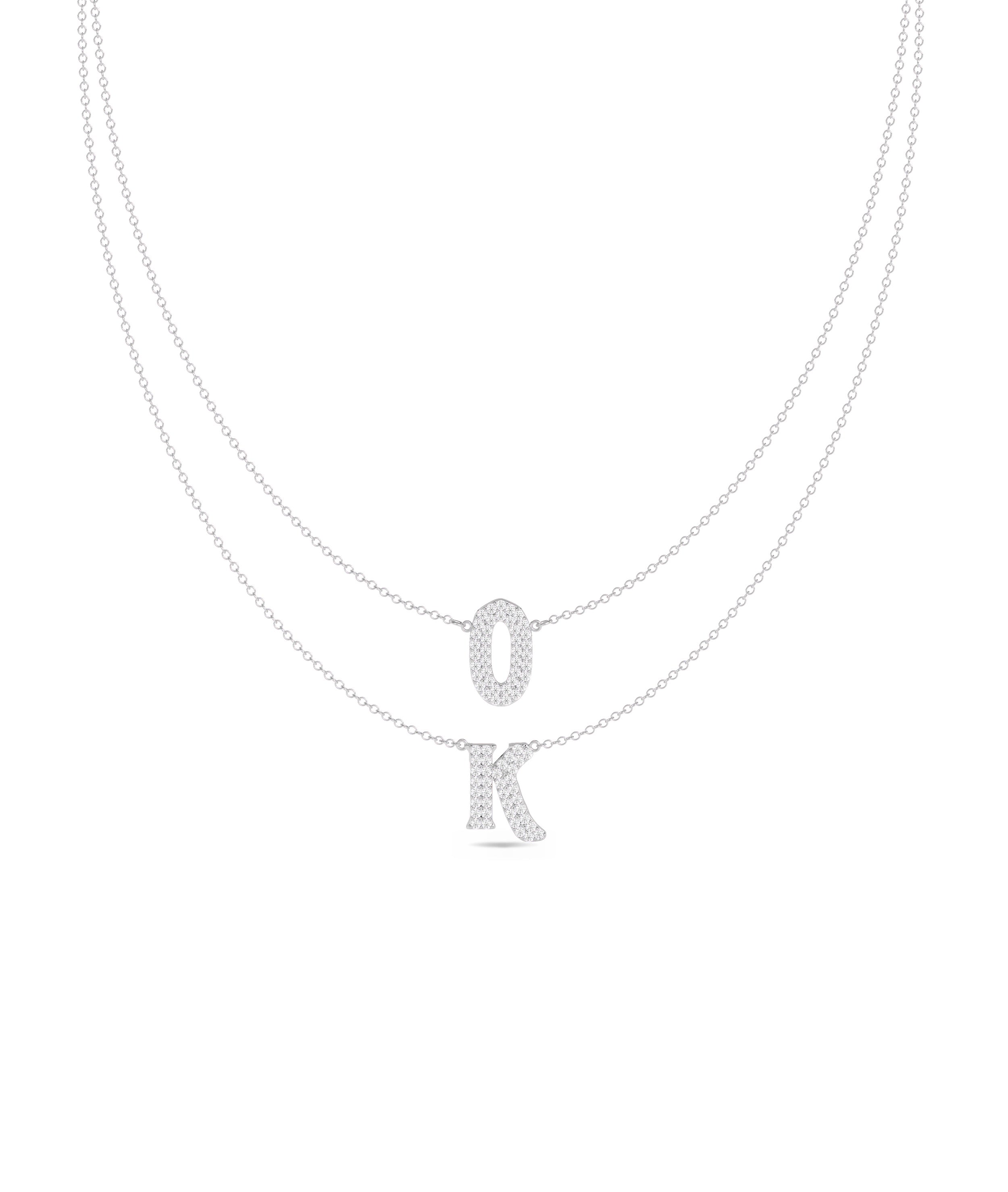 Custom Diamond Pave Initial Necklace - Everyday Jewelry