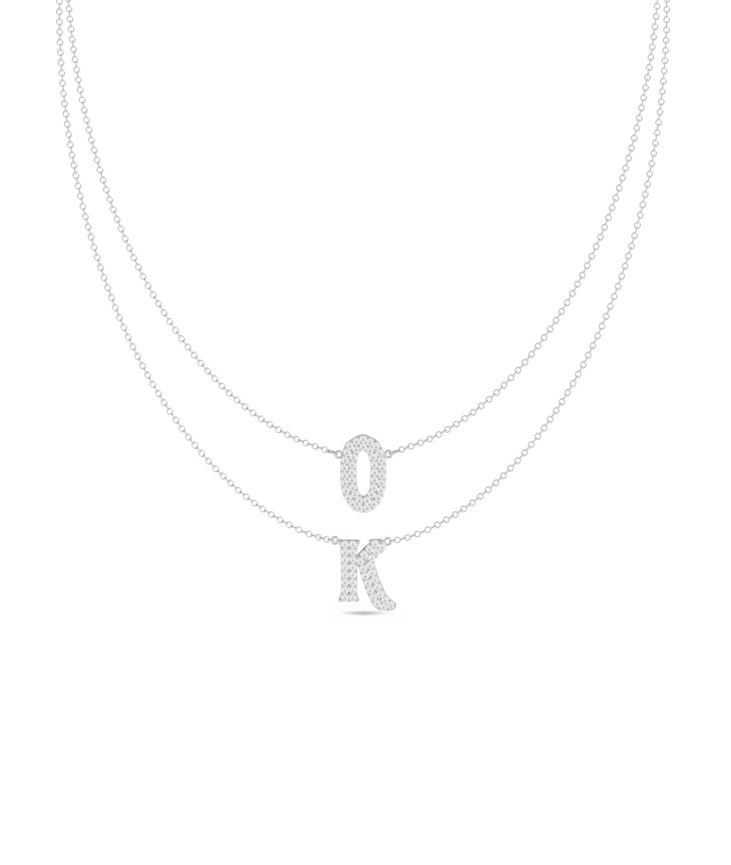 Custom Diamond Pave Initial Necklace - Everyday Jewelry