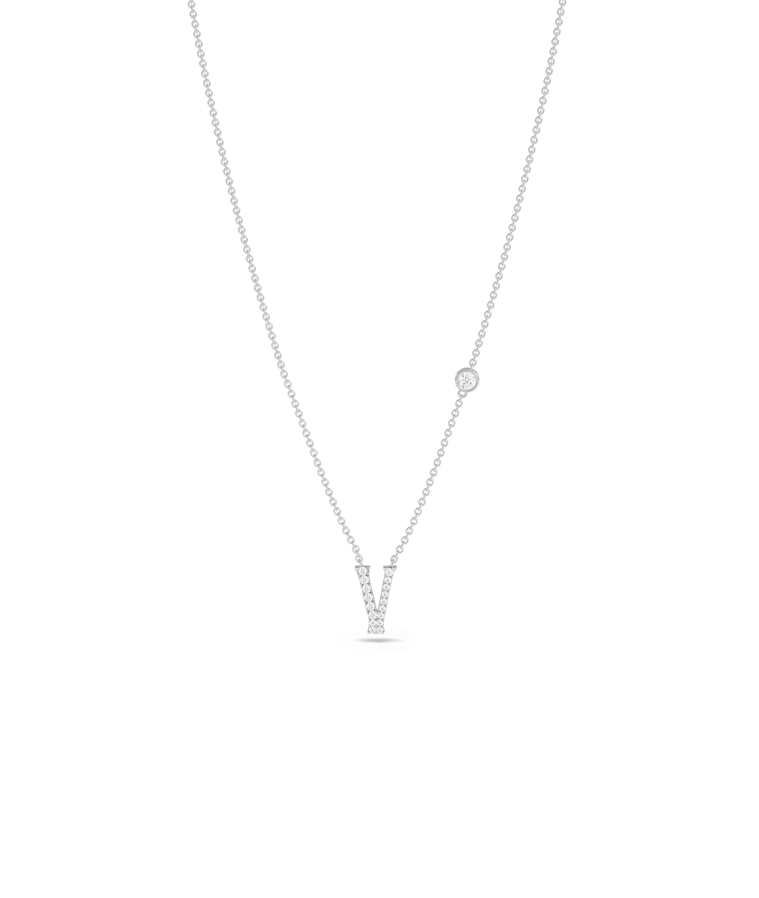 Diamond Pave Initial & Birthstone Necklace - Everyday Jewelry