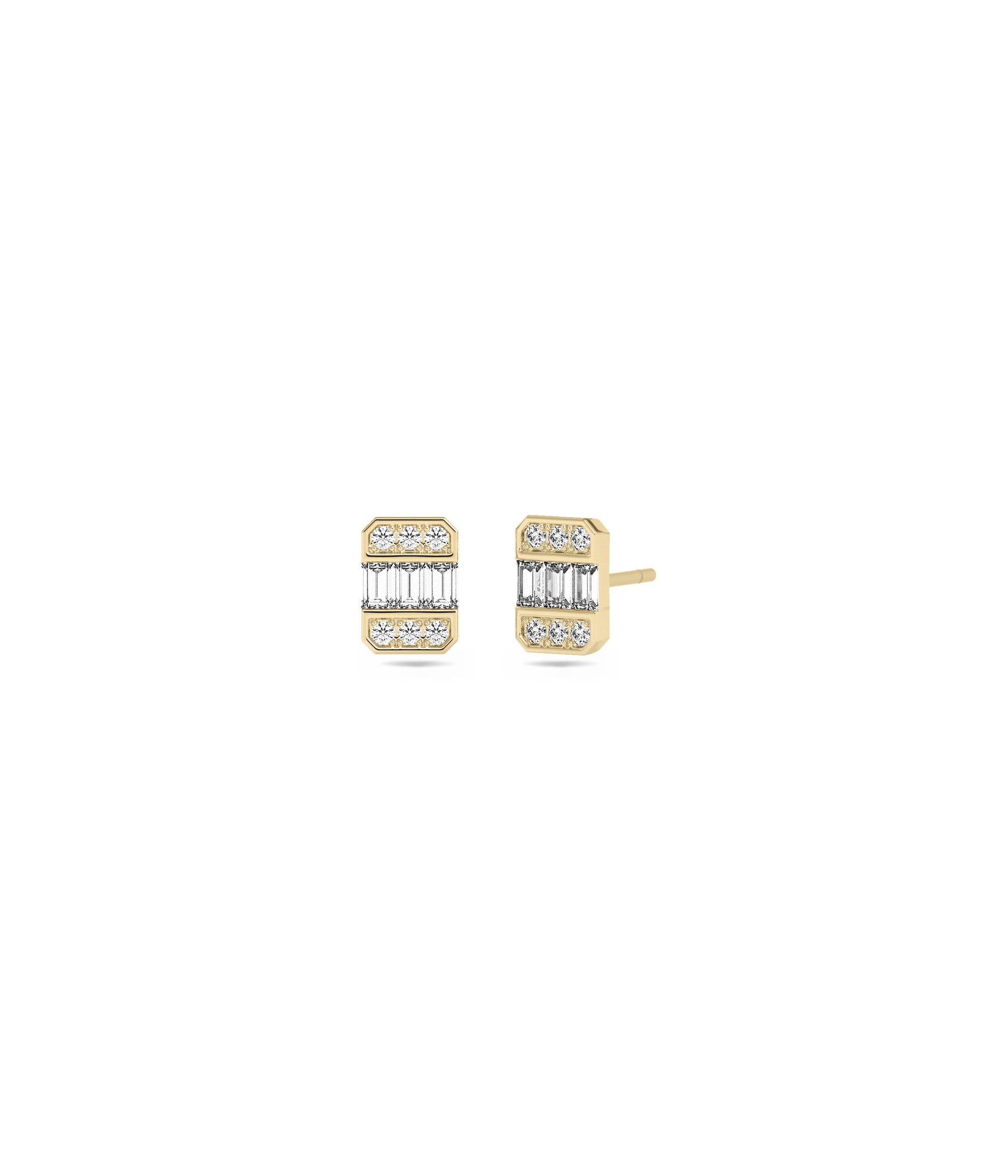 Diamond Emerald Cut Stud Earring | Diamond Earrings