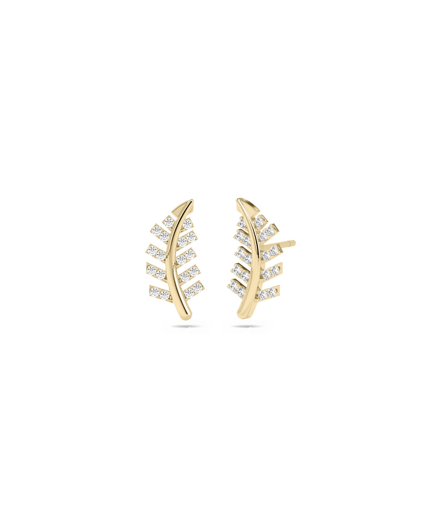 Diamond Leaf Studs | Minimalist Diamond Earrings