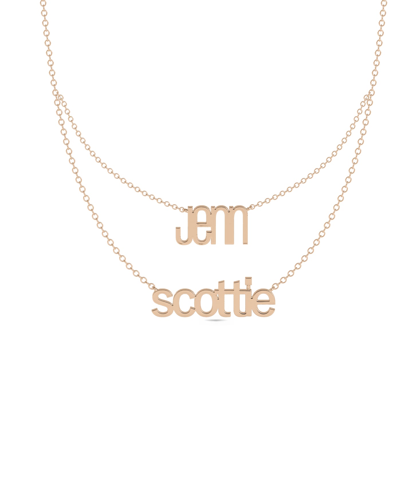 Custom 2 Name Layered Necklace - Everyday Jewelry