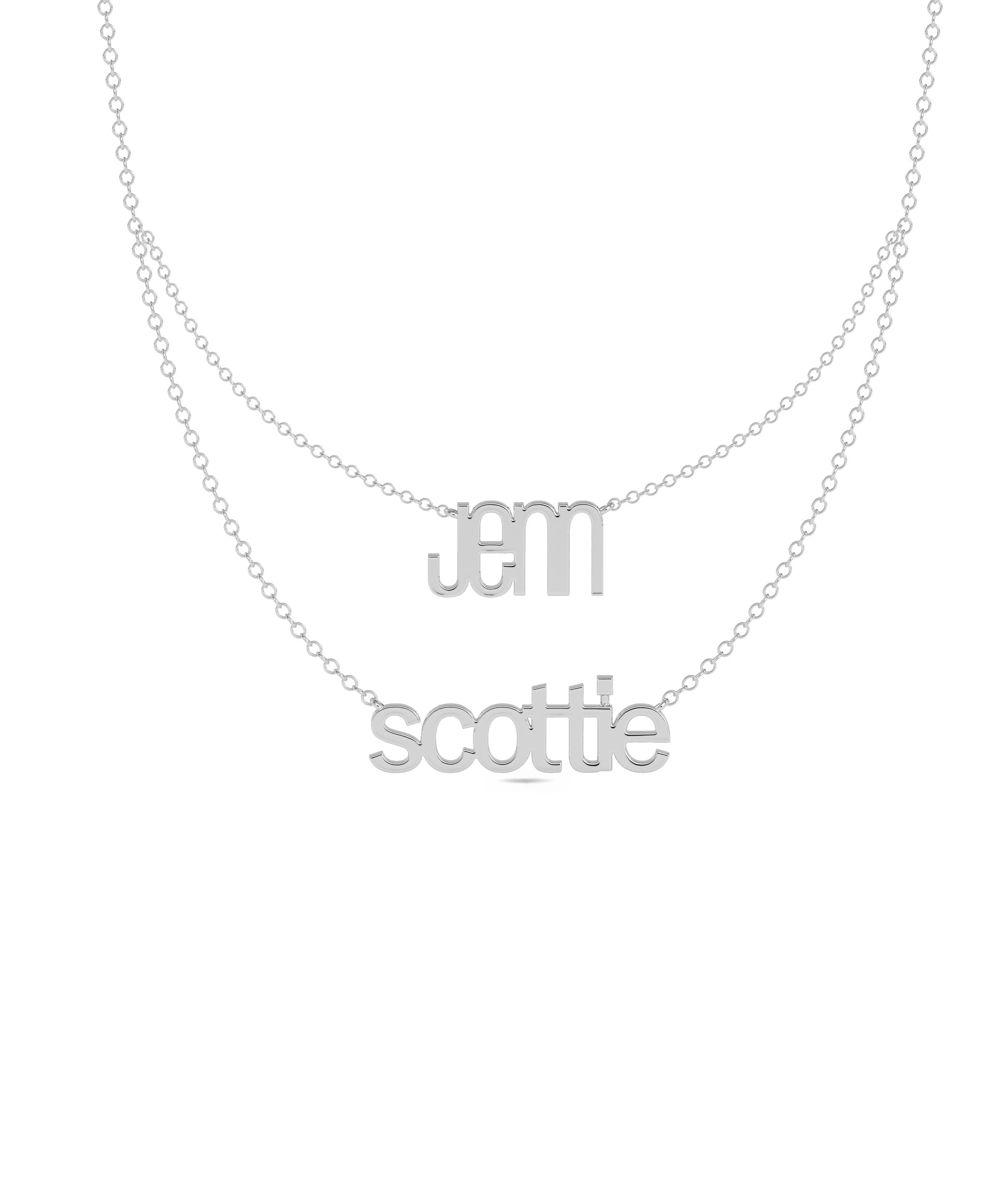 Custom 2 Name Layered Necklace - Everyday Jewelry