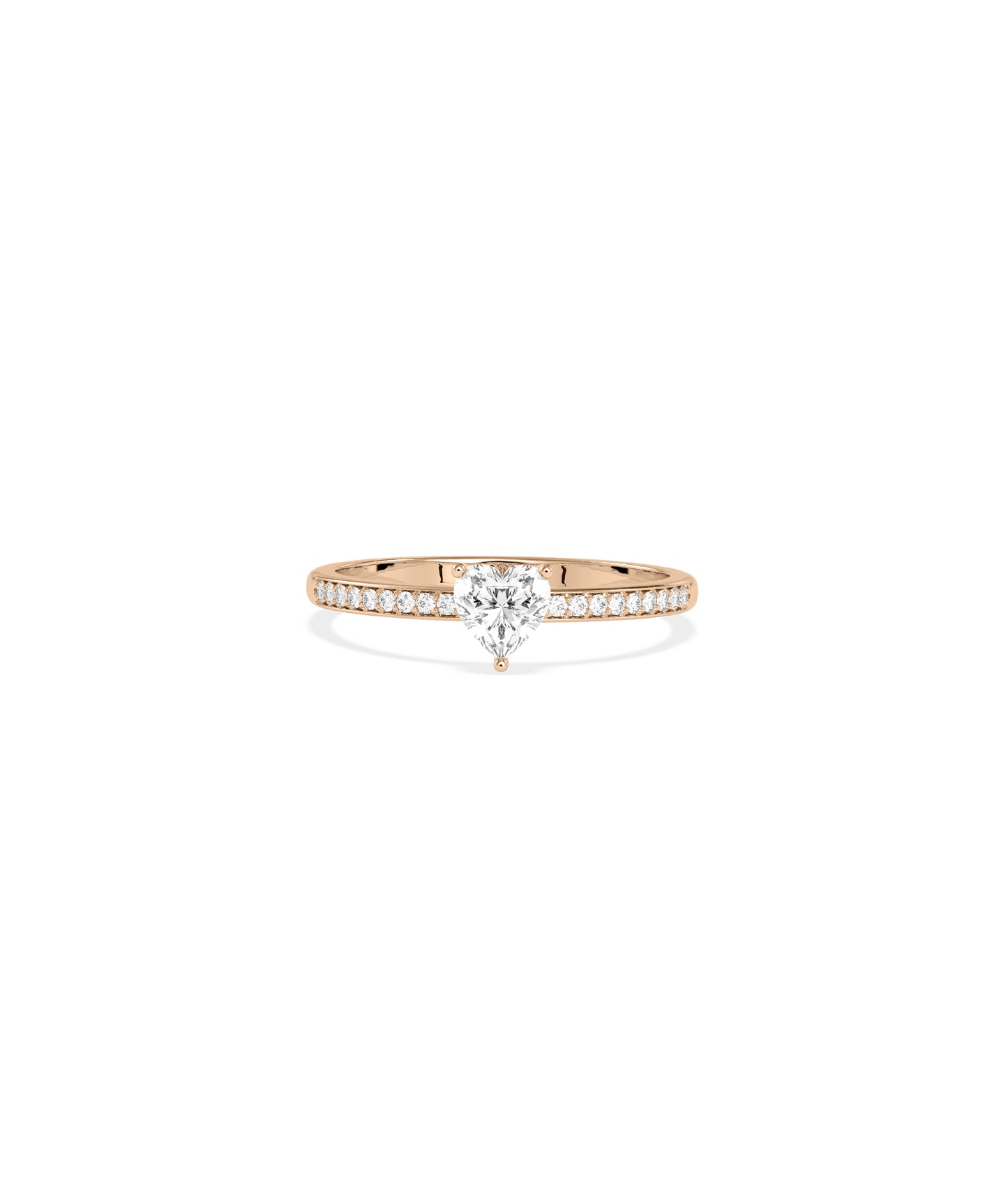 Diamond Solitaire and Pave Band Ring