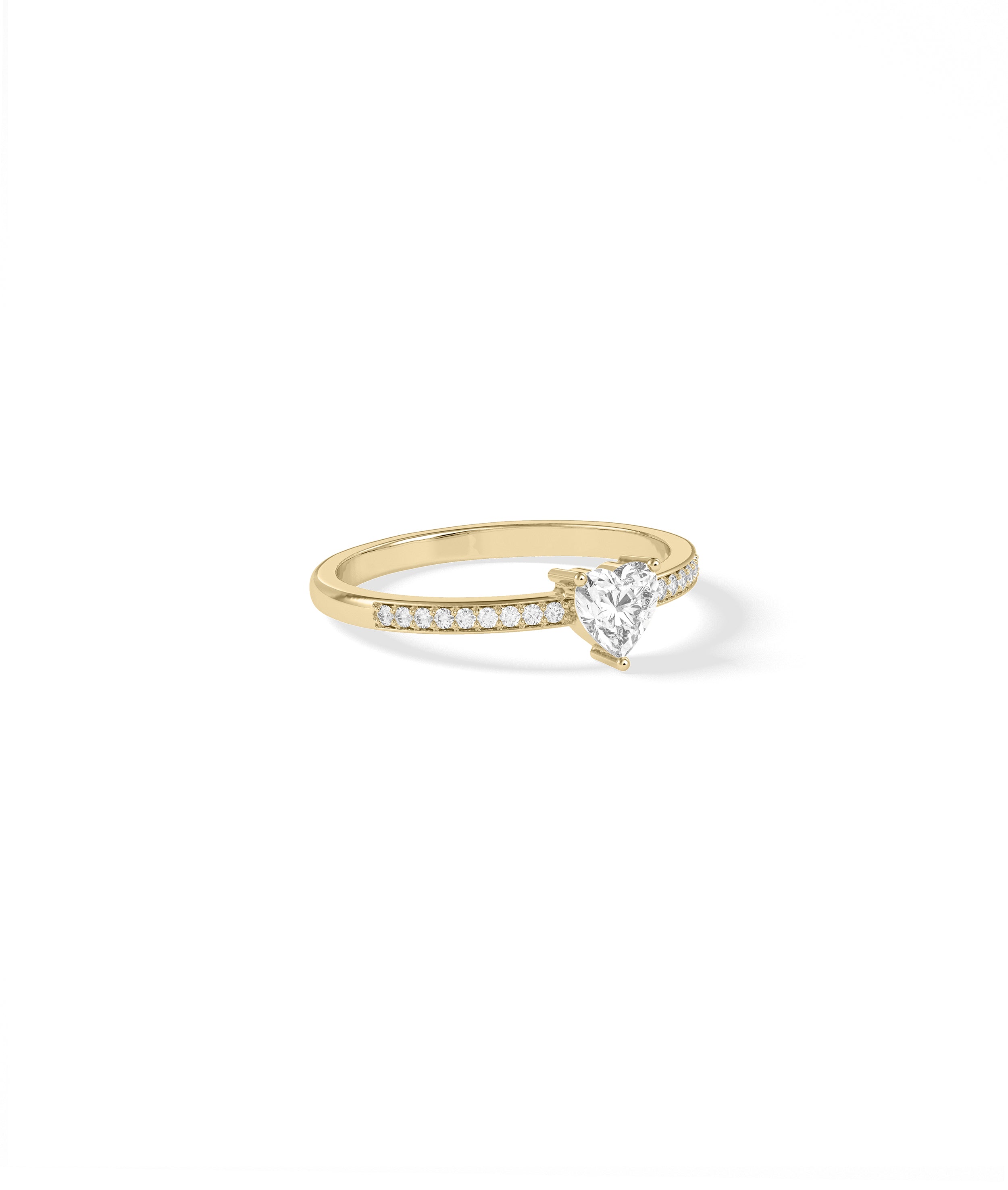 Diamond Solitaire & Pave Band Ring - Elegant Diamond Band