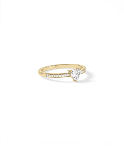 Diamond Solitaire & Pave Band Ring - Elegant Diamond Band