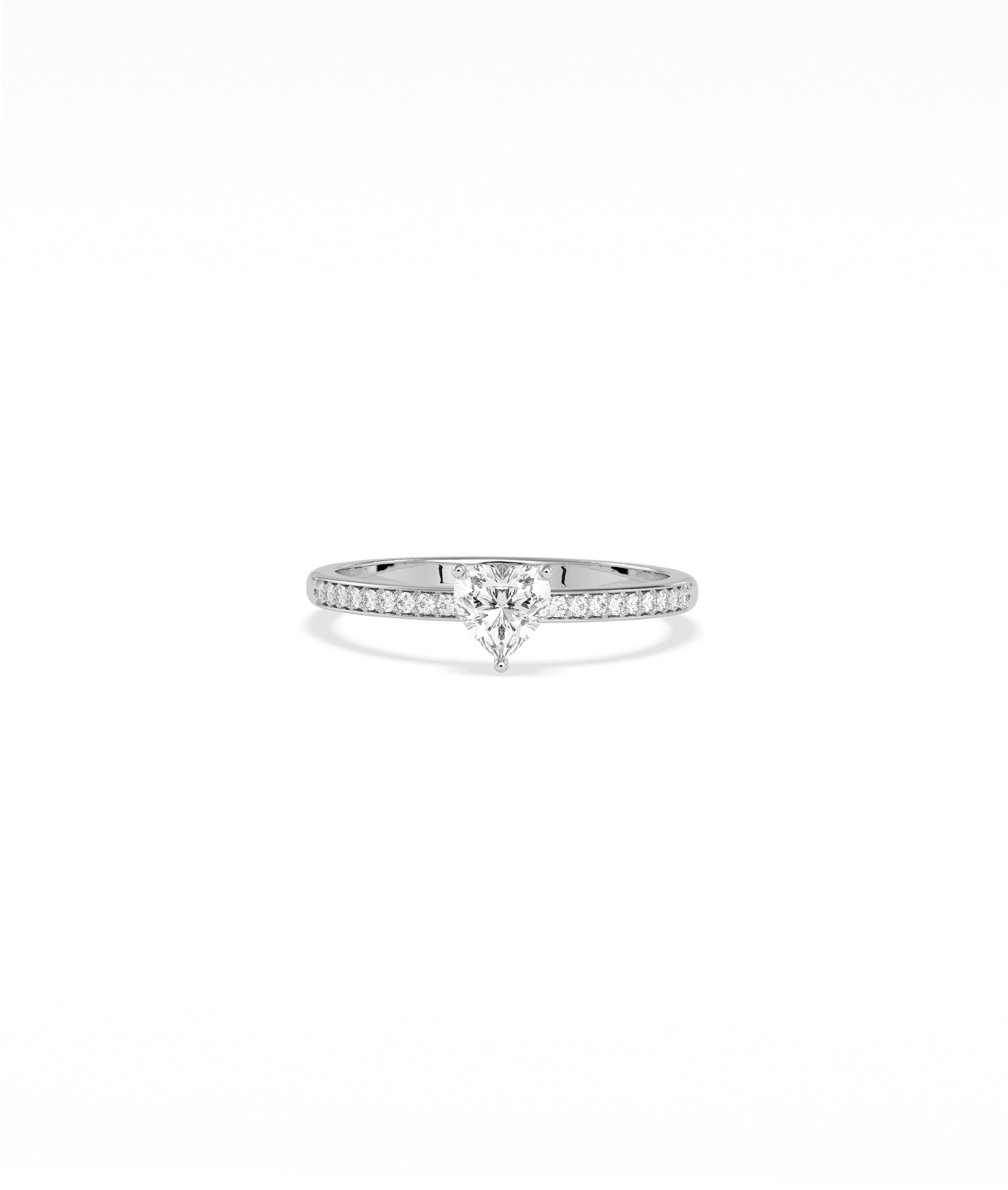 Diamond Solitaire and Pave Band Ring