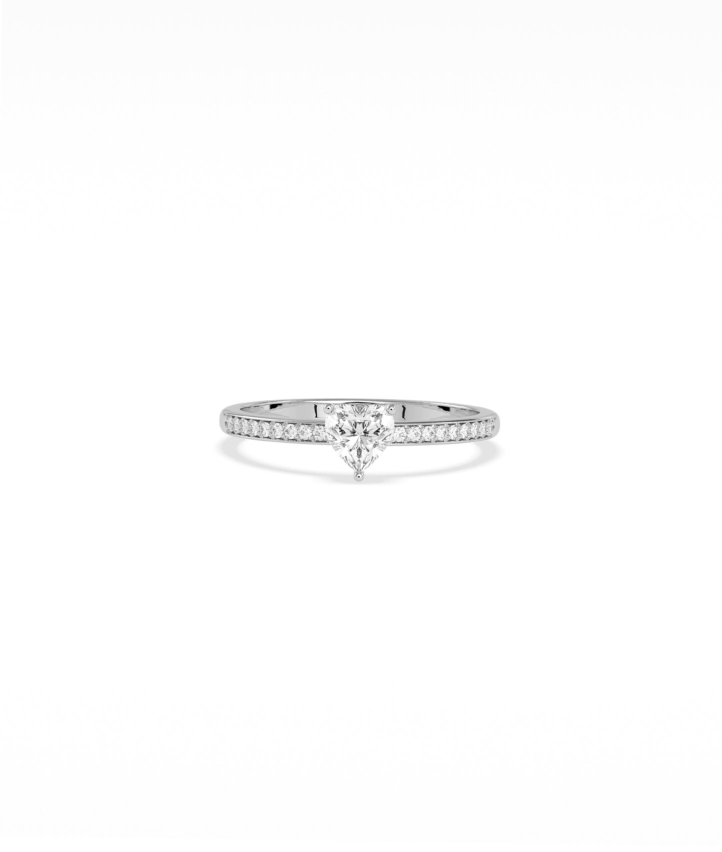 Diamond Solitaire and Pave Band Ring