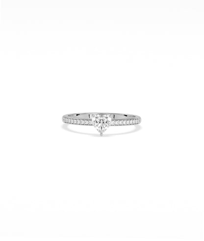 Diamond Solitaire and Pave Band Ring