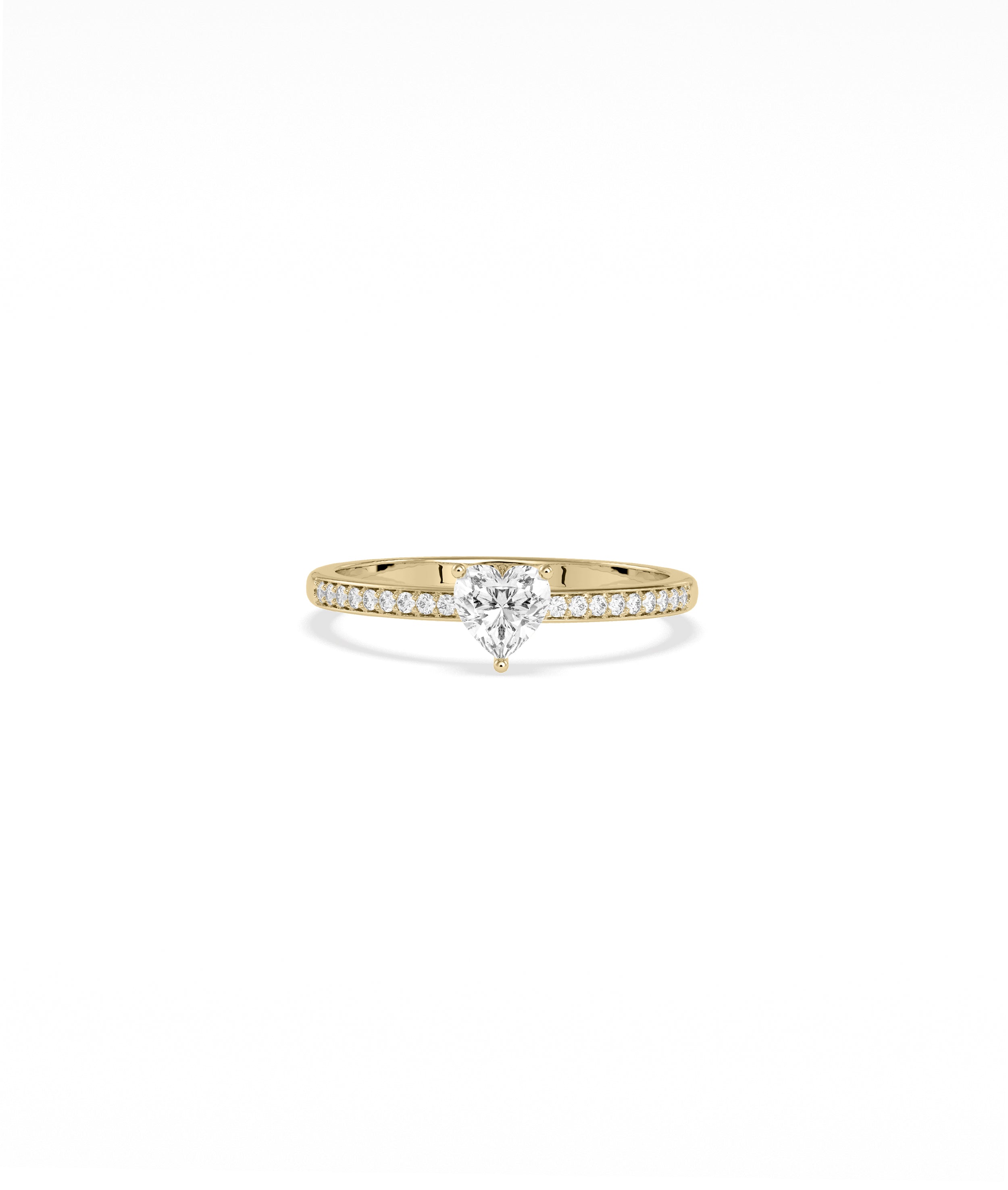 Diamond Solitaire & Pave Band Ring - Elegant Diamond Band