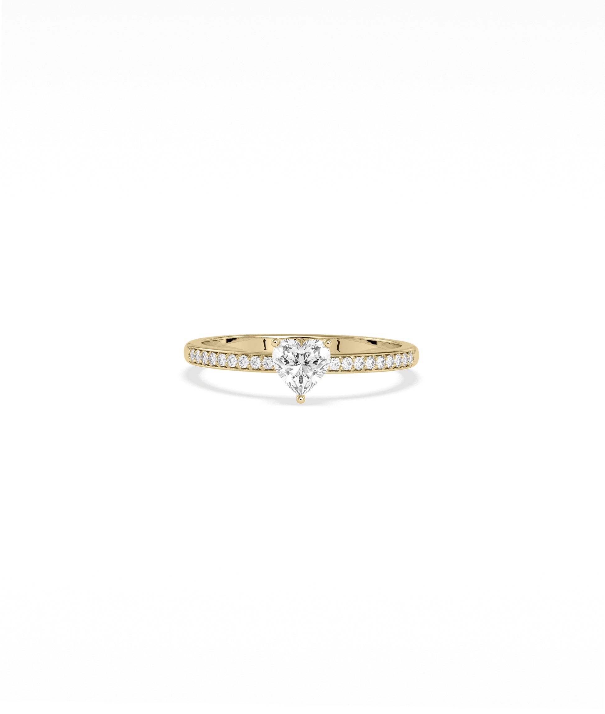 Diamond Solitaire & Pave Band Ring - Elegant Diamond Band