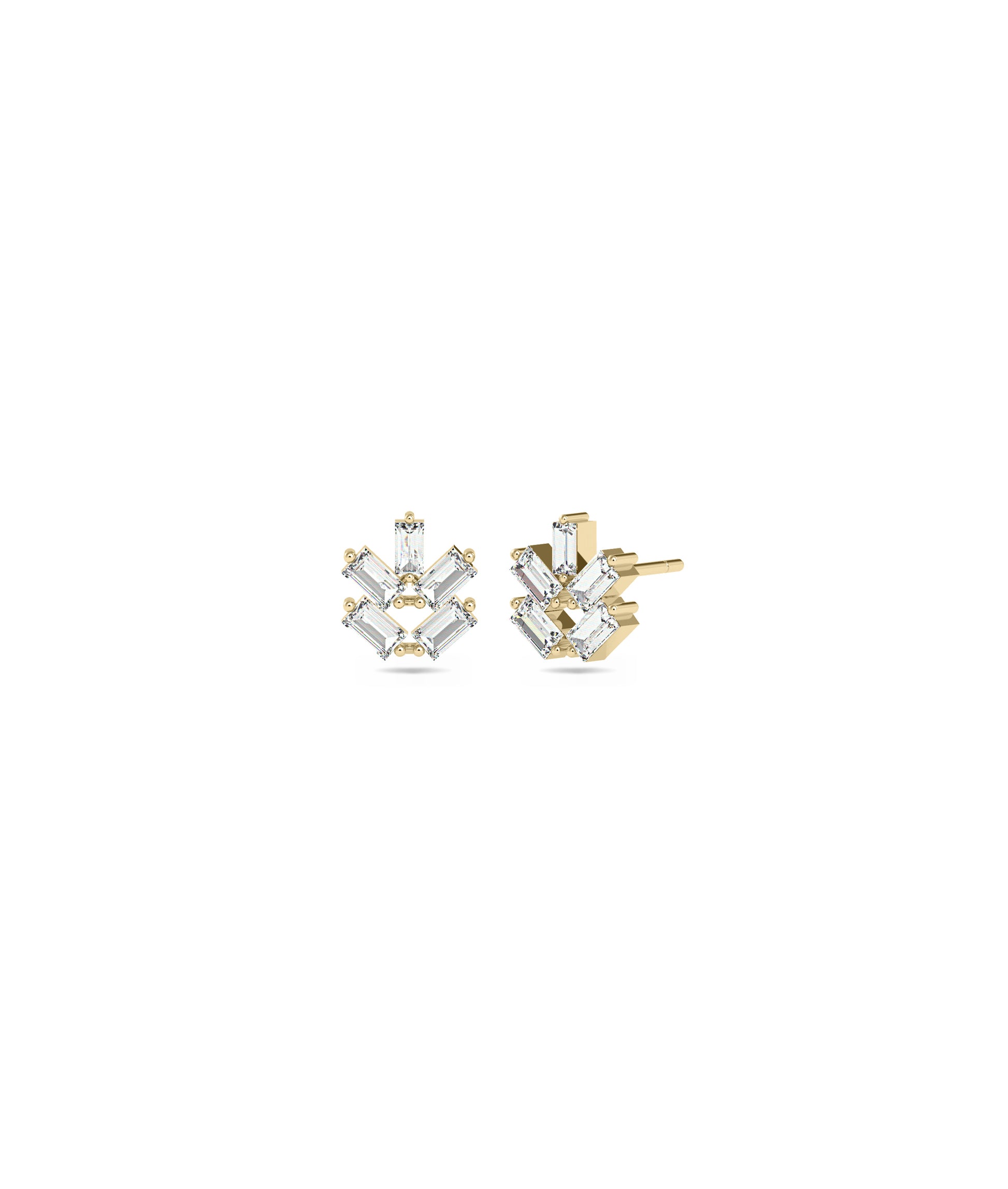 Diamond Baguette Stud Earrings | Elegant Diamond Earrings