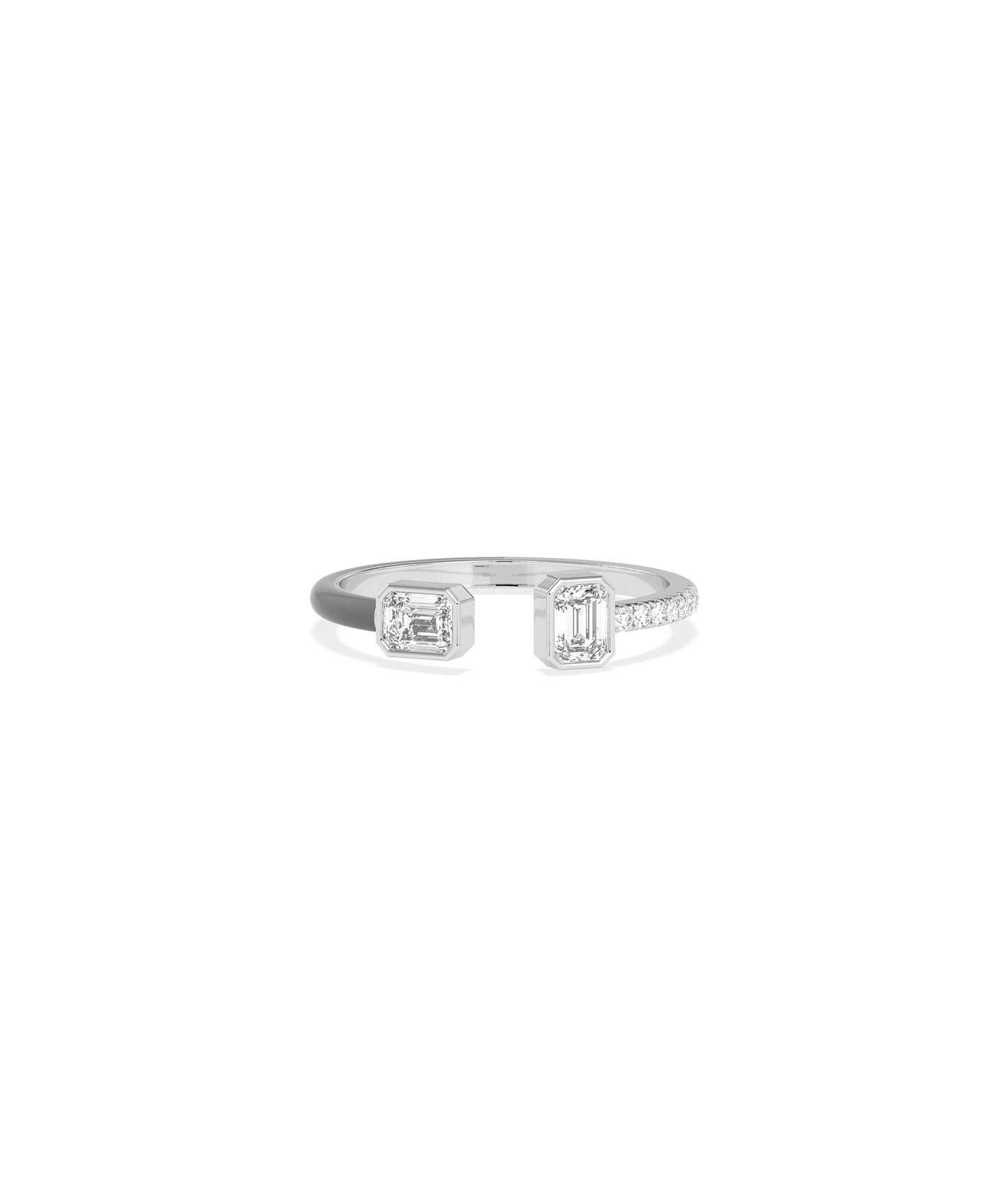 Diamond Pave & Enamel Band Ring | Solitaire Engagement Ring