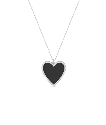 Diamond Heart Charm with Gemstone - Everyday Jewelry