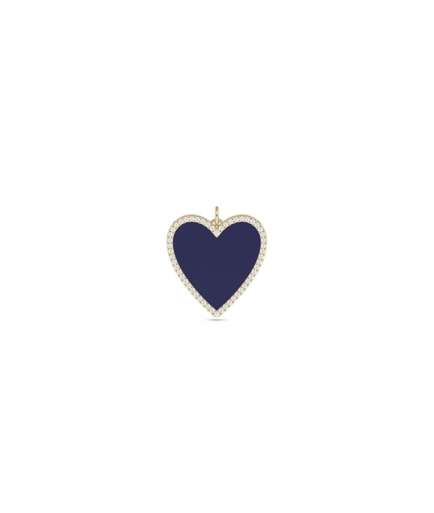 Diamond Heart Charm with Gemstone - Everyday Jewelry