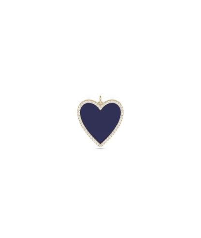 Diamond Heart Charm with Gemstone - Everyday Jewelry