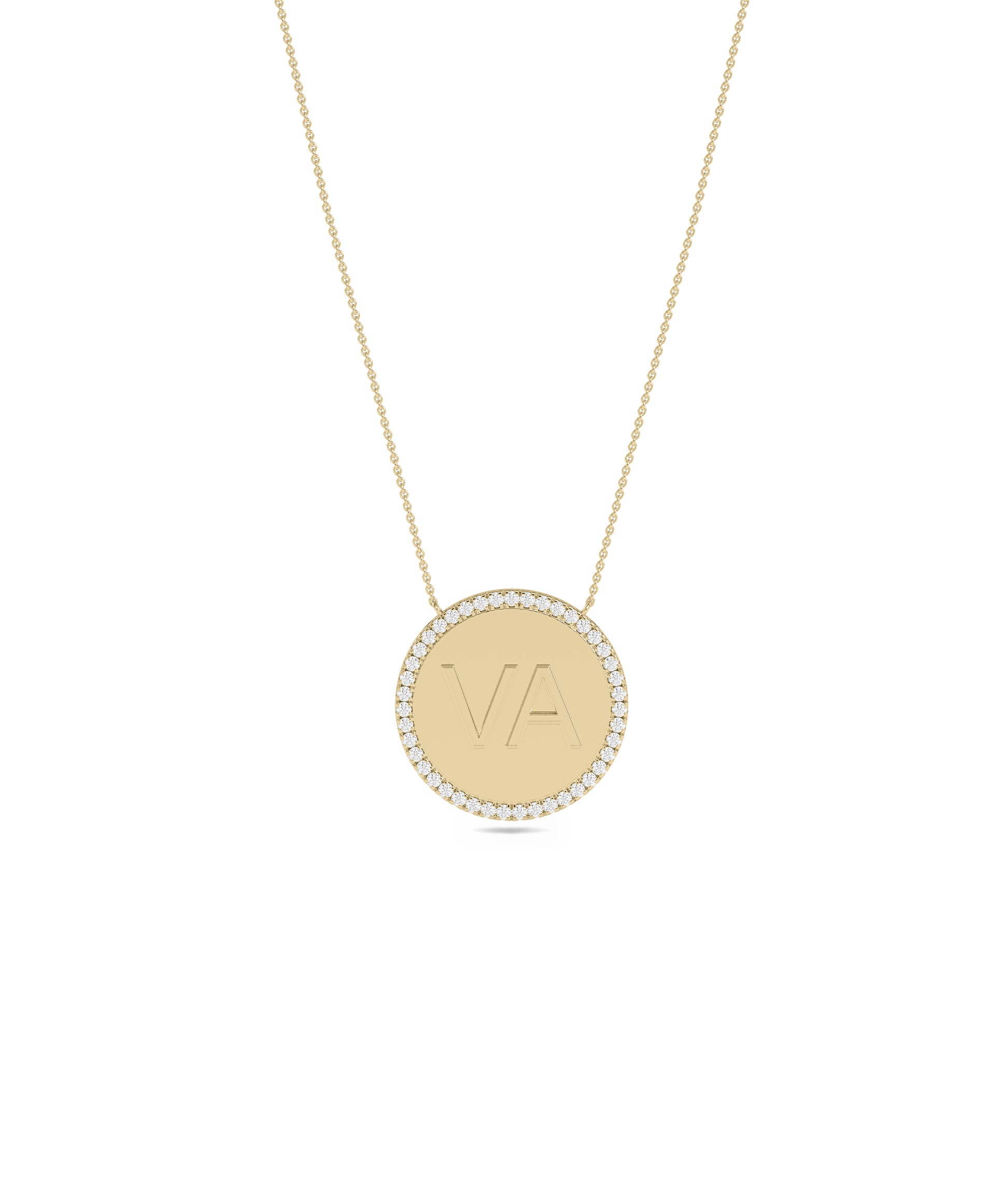 Custom Initial Diamond Circle Necklace - Everyday Jewelry