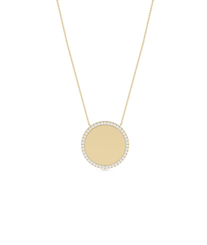 Diamond Outline Circle Necklace - Everyday Jewelry