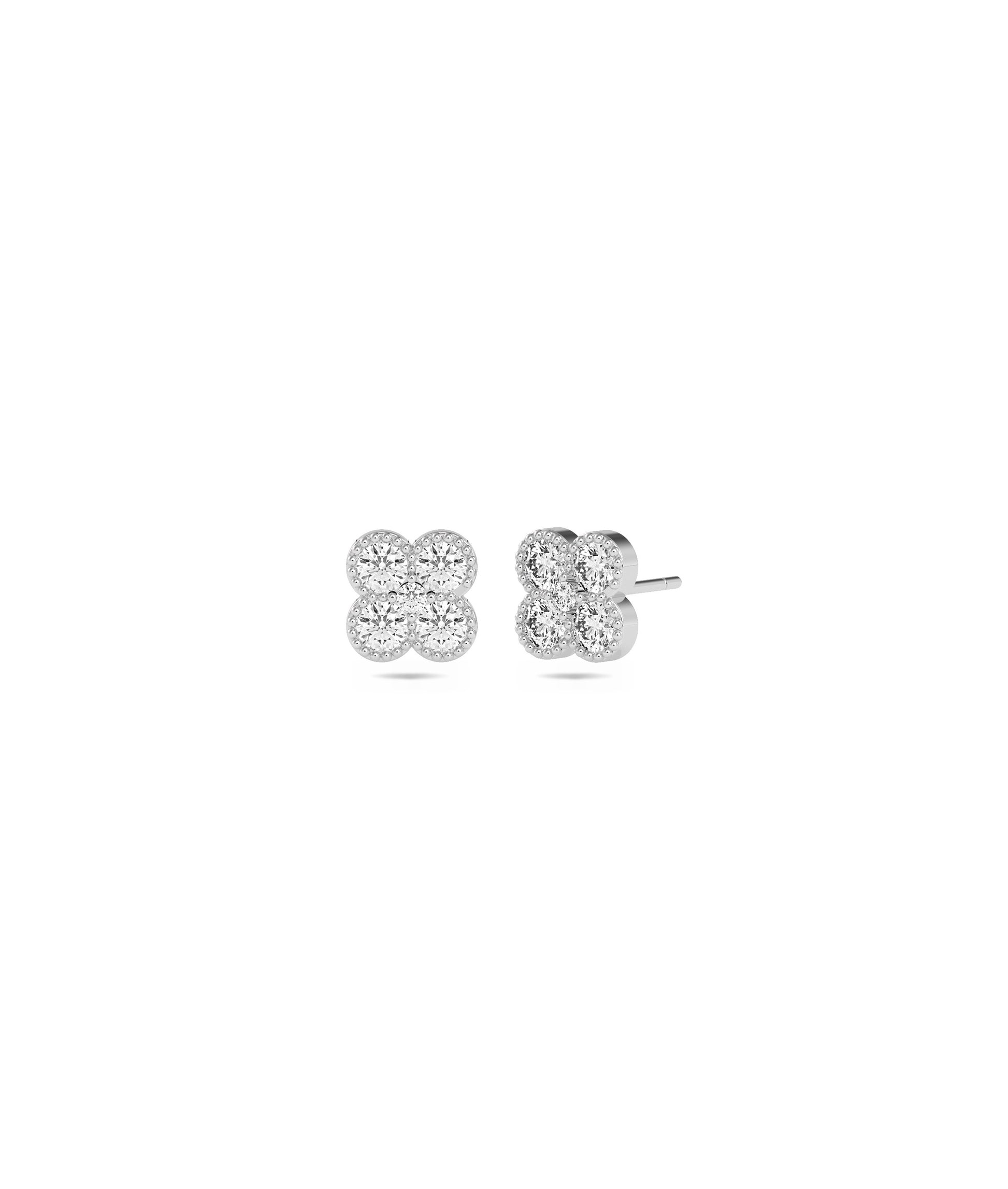 Diamond Clover Earrings- diamond earrings