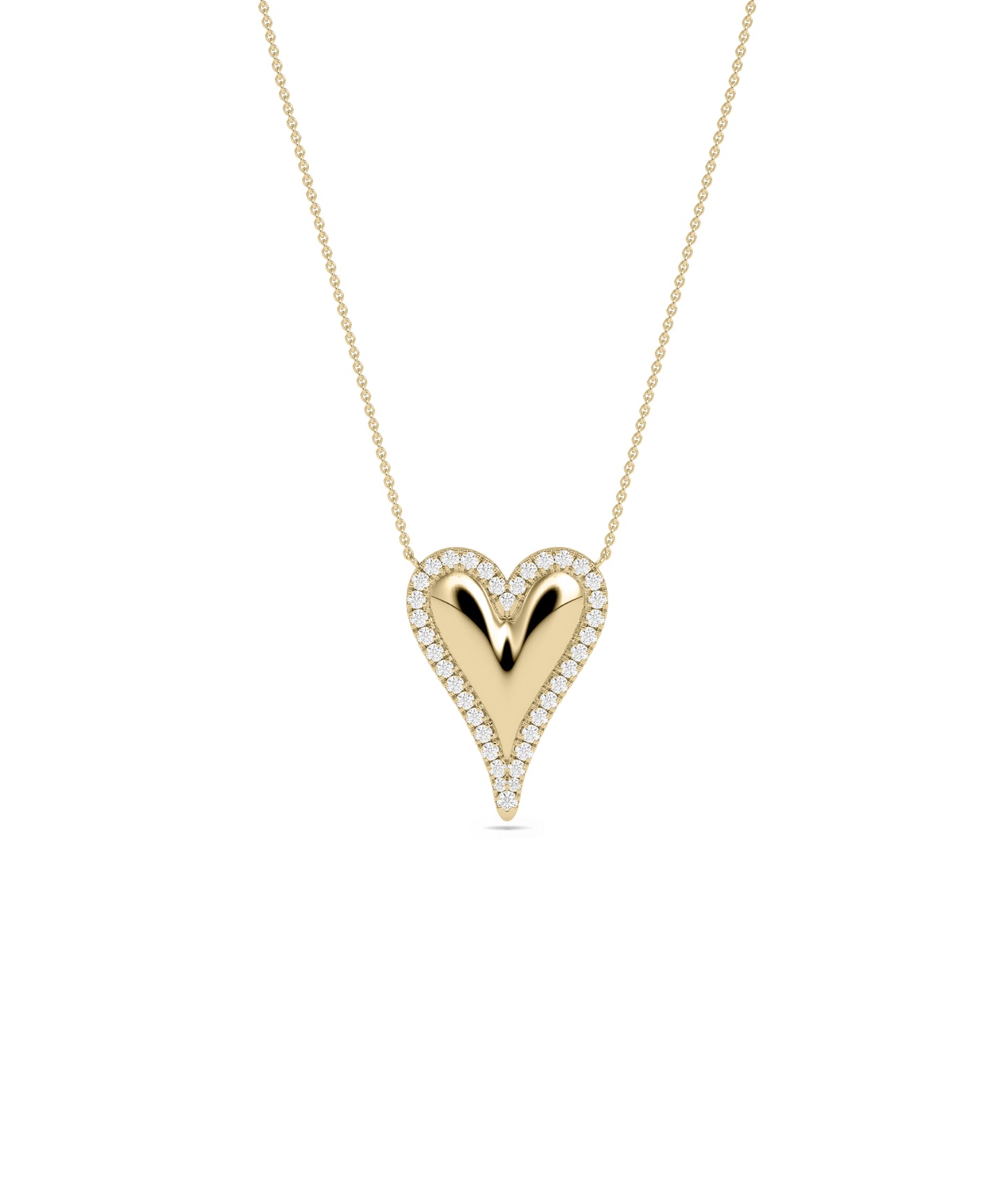 Diamond Outline Bubble Heart Necklace - Everyday Jewelry