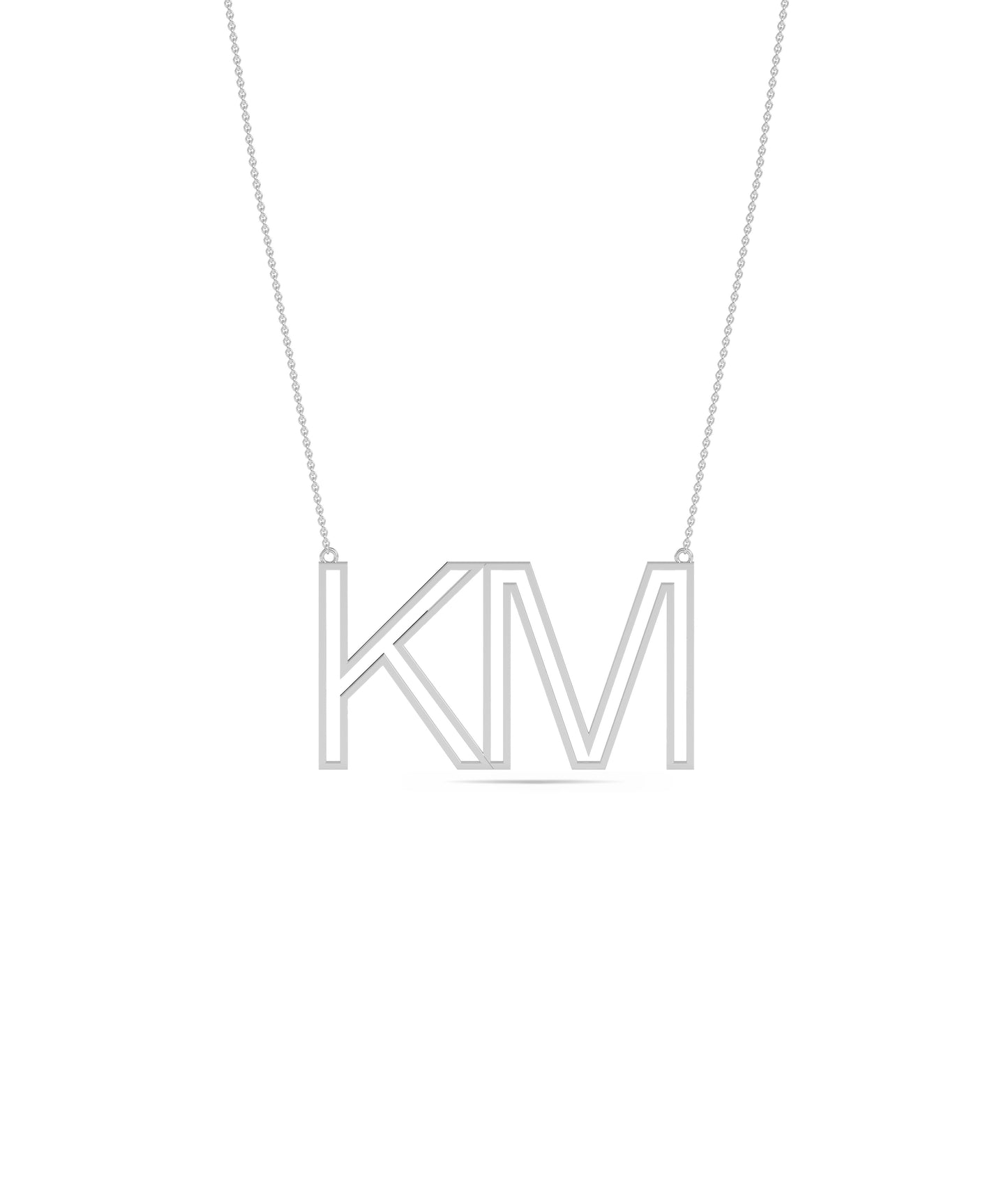 Custom Gold Outline Initials Necklace