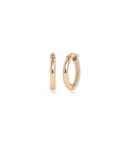 Gold and Groove Hoop Earrings | Diamond Earrings 