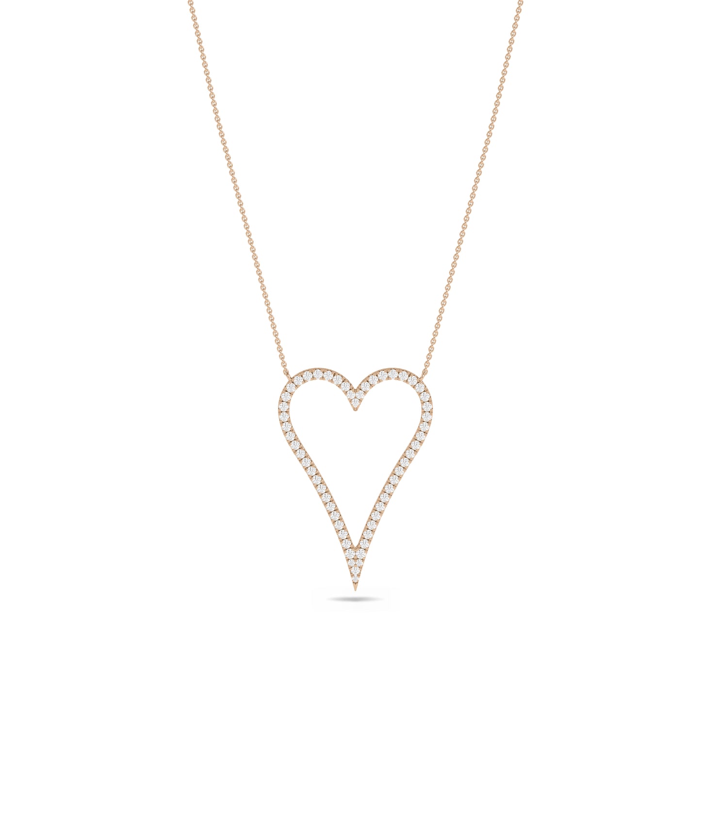 Diamond Outline Heart Necklace - Everyday Jewelry