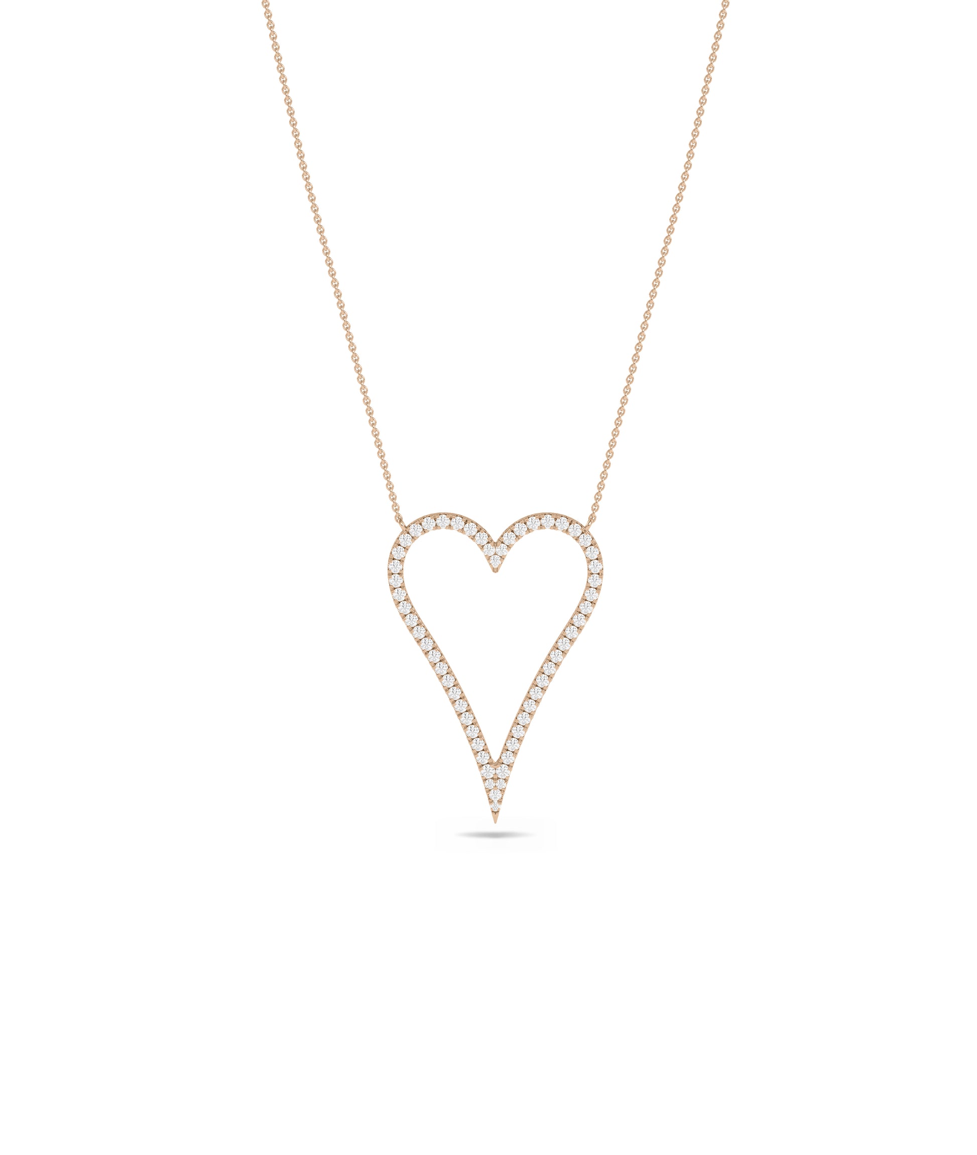 Diamond Outline Heart Necklace - Everyday Jewelry