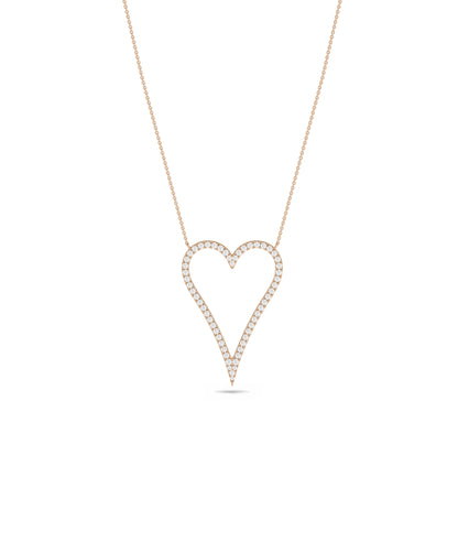 Diamond Outline Heart Necklace - Everyday Jewelry