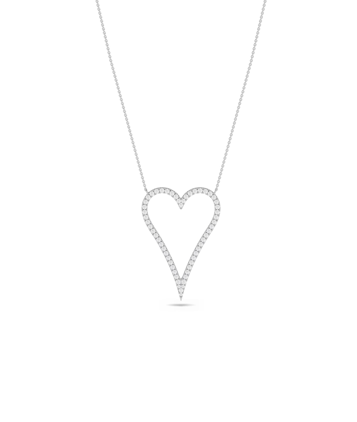 Diamond Outline Heart Necklace - Everyday Jewelry