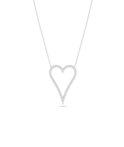 Diamond Outline Heart Necklace - Everyday Jewelry