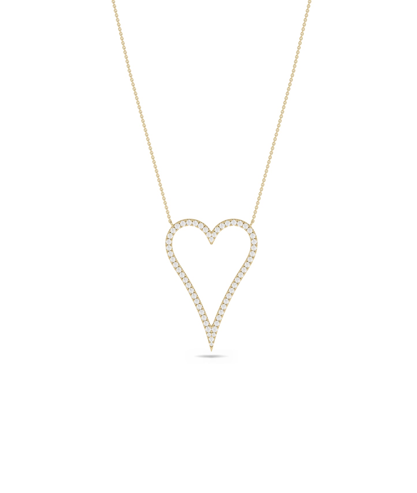 Diamond Outline Heart Necklace - Everyday Jewelry