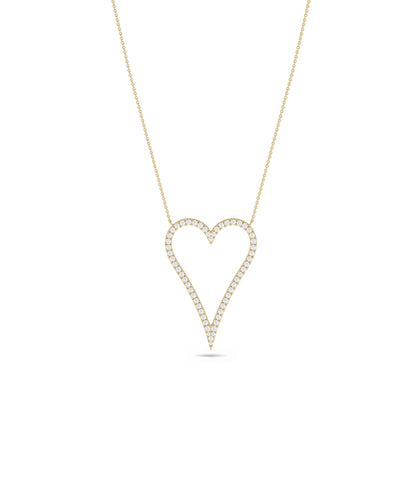 Diamond Outline Heart Necklace - Everyday Jewelry